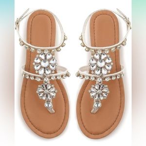 NIB 💎Angolan💎 rhinestone bling fashion sandals size 6